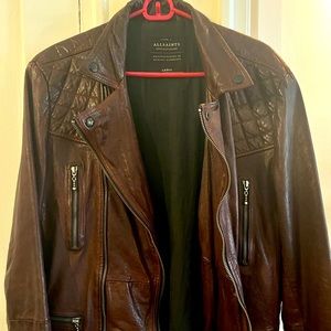All Saints biker jacket oxblood